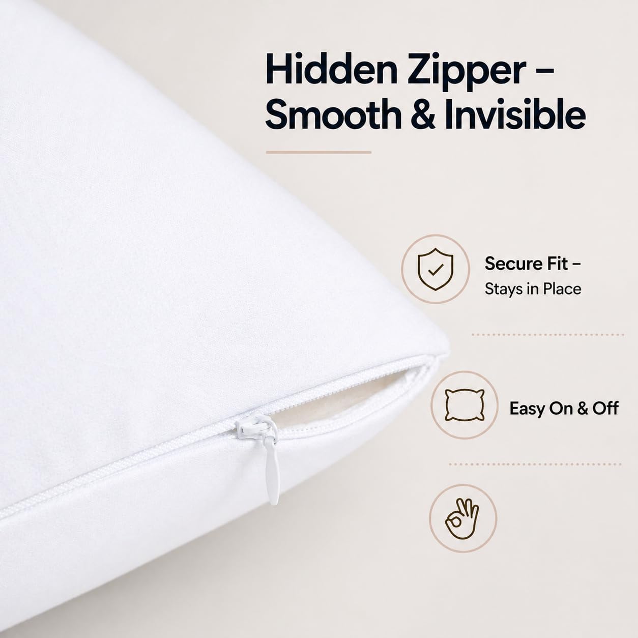Evolive Ultra Soft Microfiber Body Pillow Cover/Pillowcases 21"x54" with Hidden Zipper Closure (21"x54" Body Pillow Cover, White)