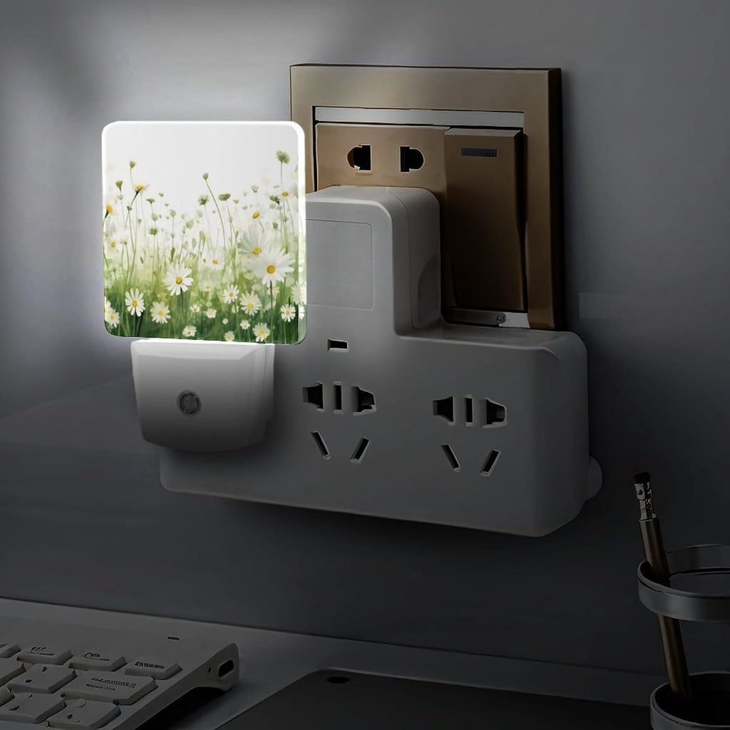 YKJAHSD Flowers Night Light, Plug into Wall Decor Nightlights for Bedroom, Bathroom, Hallway, Kitchen, with Dusk to Dawn Light Auto…