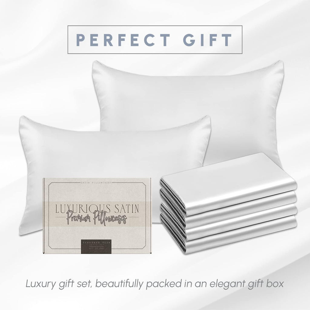 Elegantcomfort Elegant Comfort 6-Pack Cooling Viscose Satin Pillowcase Set with Hidden Zipper Closure, Silky Smooth for Hair and fabric…