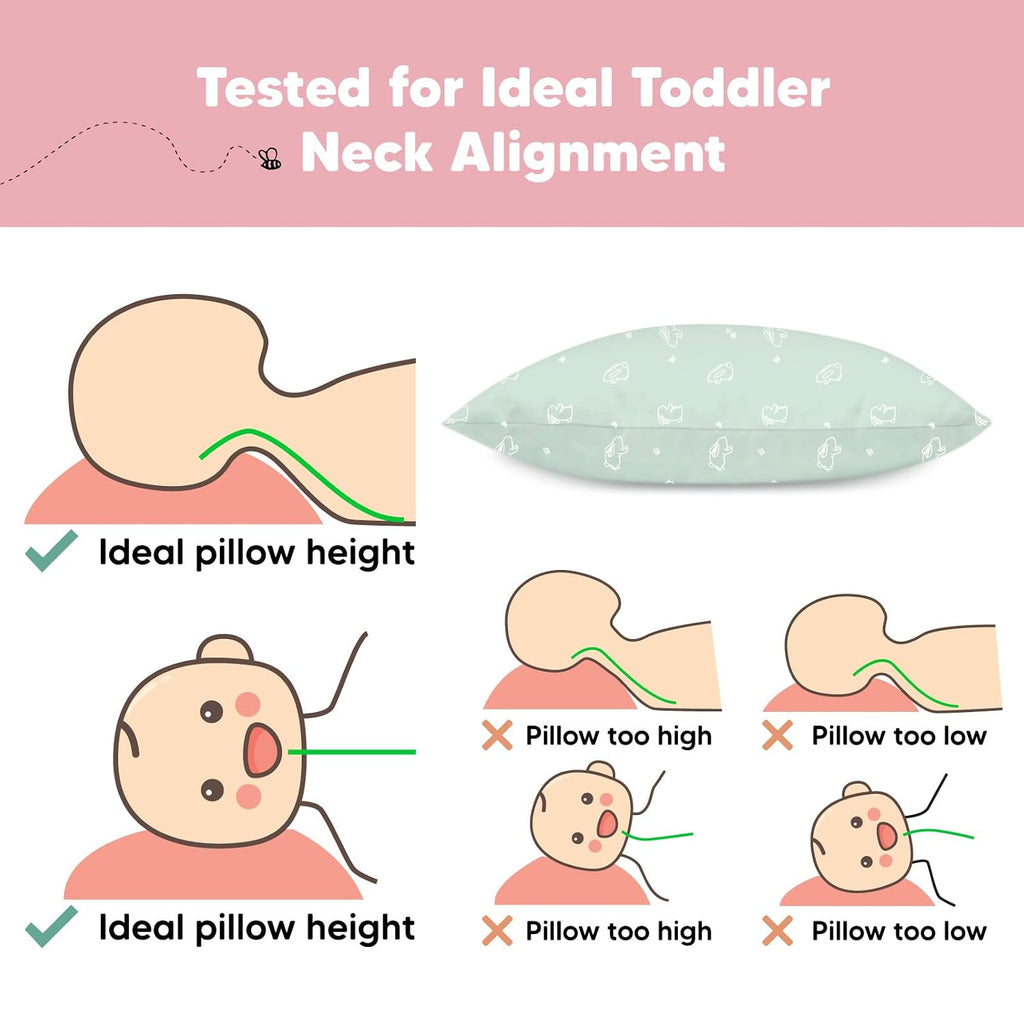 KeaBabies 2-Pack Toddler Pillows 2 Year Old to 5-13x18 Soft Organic Cotton Kids Pillow for Sleeping, Travel, School, Daycare, Nap…