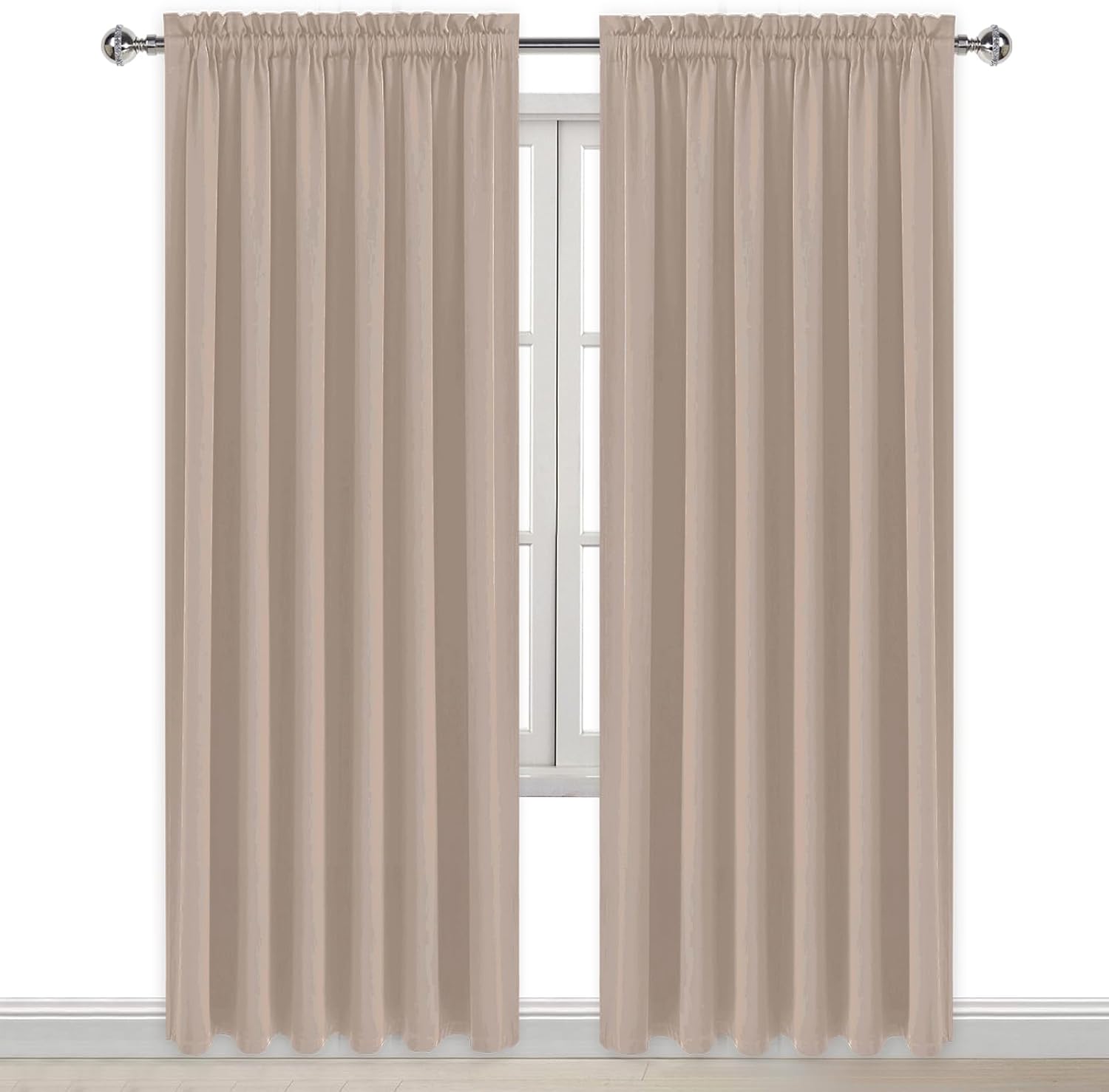 DWCN Blackout Curtains for Living Room Thermal Insulated, Energy Saving & Noise Reducing Bedroom Curtains, Camel, W 70x L 84 Inch, Set of…