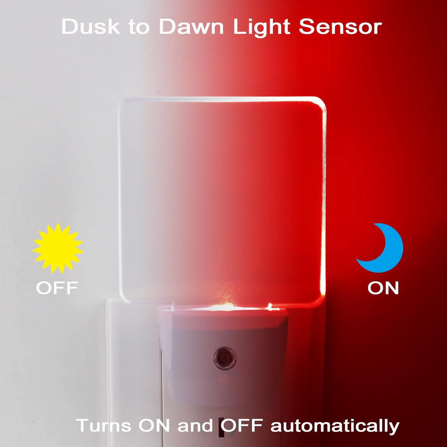 Red Night Lights Plug in 2 Pack, 0.5W Red Light Night Light with Dusk to Dawn Sensor, Auto On/Off LED Night Light Plug into Wall Pefect…