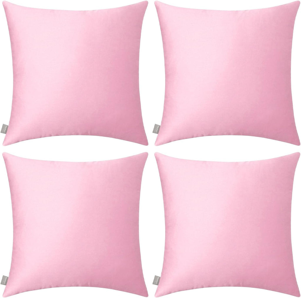 Thmyo 4-Pack 100% Cotton Comfortable Solid Decorative Throw Pillow Case Square Cushion Cover Pillowcases Sublimation Blank DIY Pillow Cover…