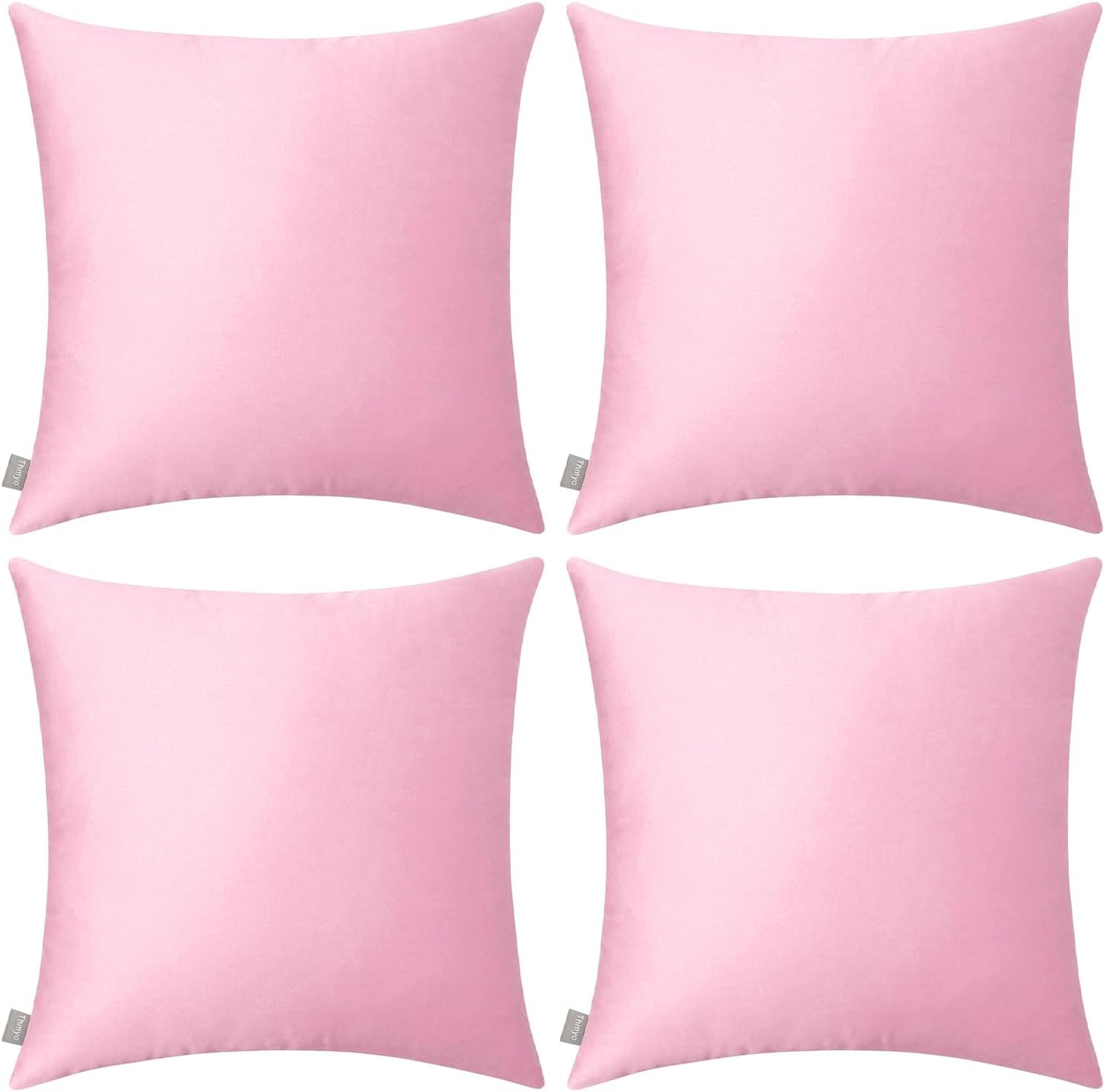 Thmyo 4-Pack 100% Cotton Comfortable Solid Decorative Throw Pillow Case Square Cushion Cover Pillowcases Sublimation Blank DIY Pillow Cover…