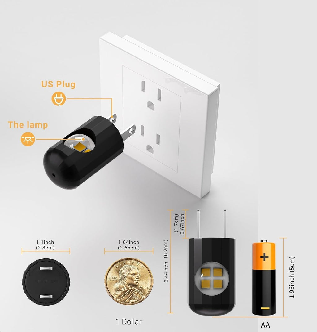 TSEXES Plug-in LED Night Lights, Automatic Night Lights Plug into Wall, Dusk to Dawn Sensor 4000K, Bathroom, Hallway, Bedroom, Kitchen…