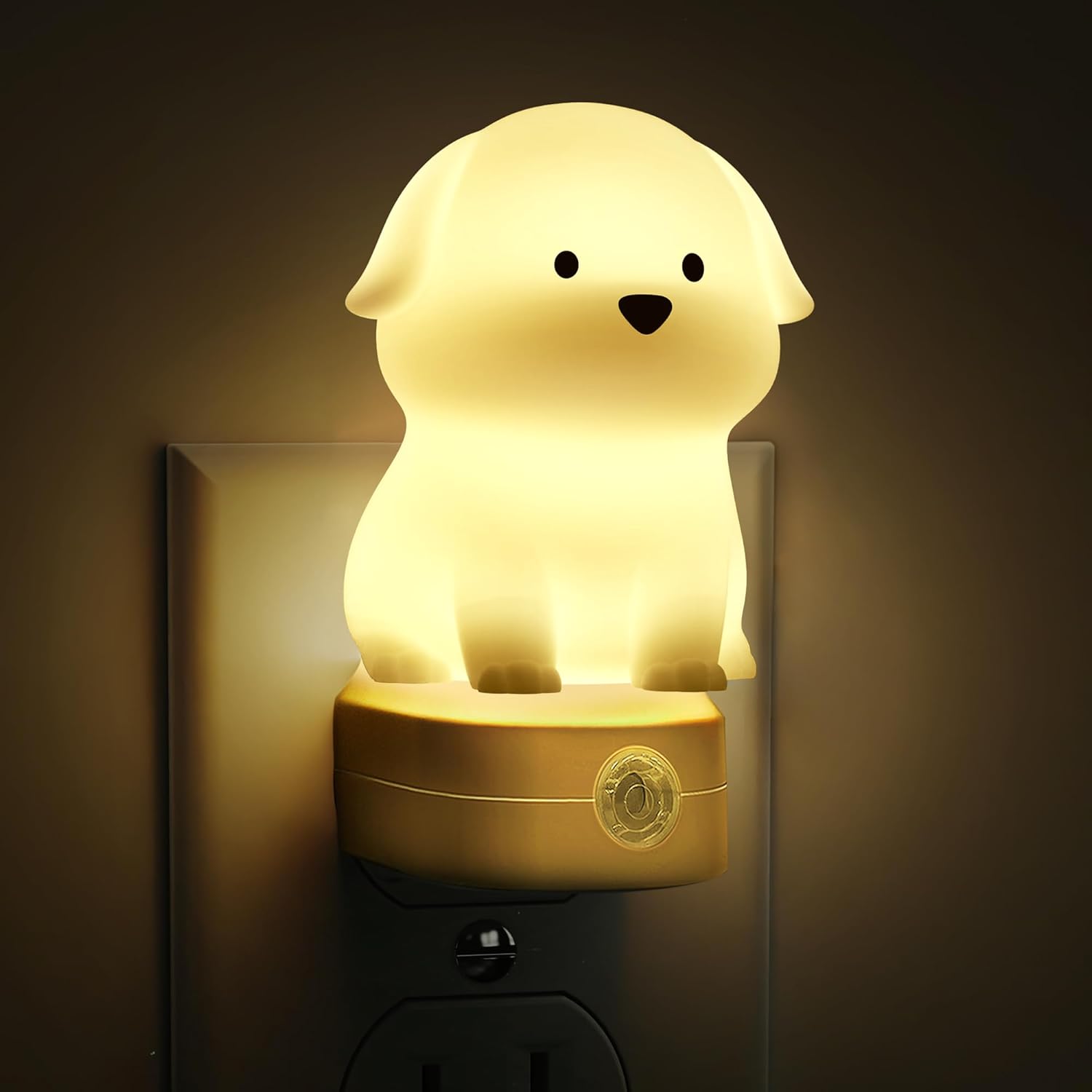 L LOHAS LED Plug in Night Light for Kids, 3D Cute Puppy Night Lights with Dusk to Dawn Sensor, RGB+Soft White 3000K Dog Night Light…