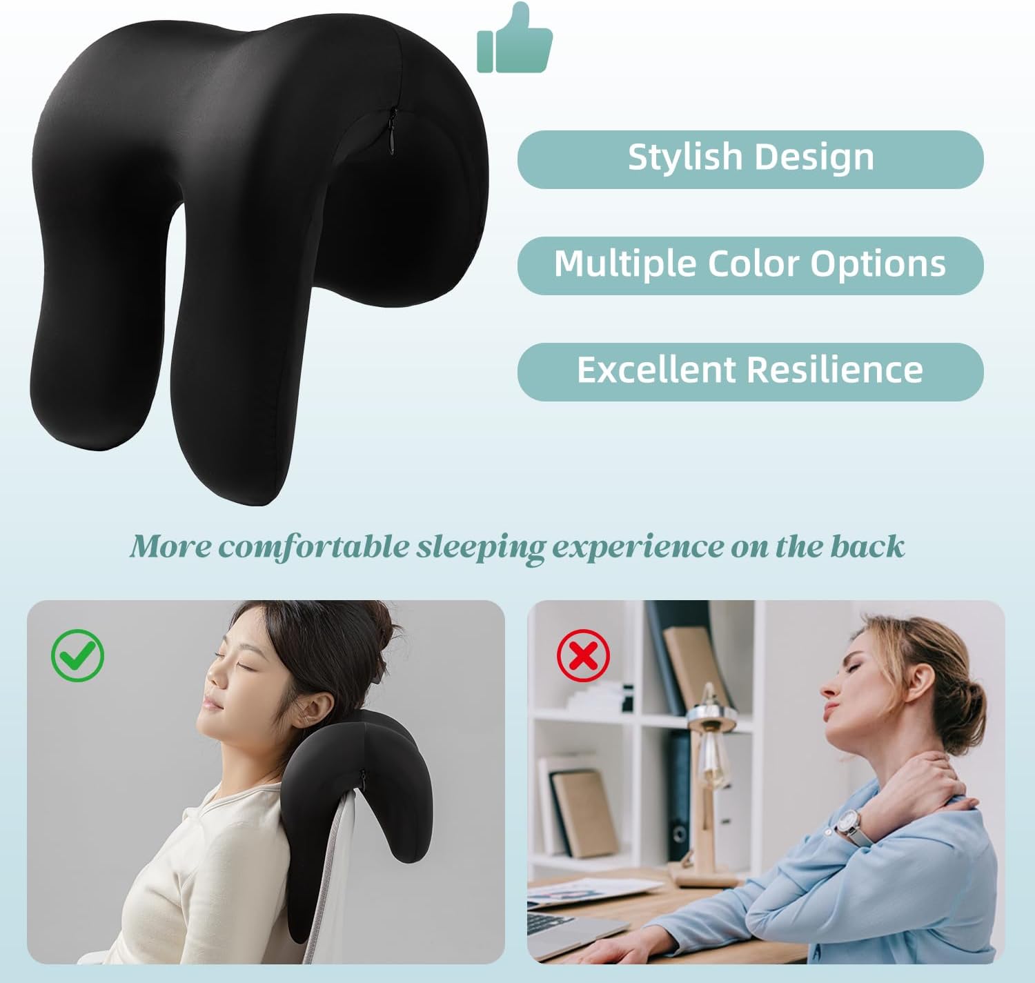 SheRest Office Chair Neck Pillow, Memory Foam Ergonomic Nap Pillow Office Chair Headrest Accessory, Neck Support Pillow Ideal for Office…