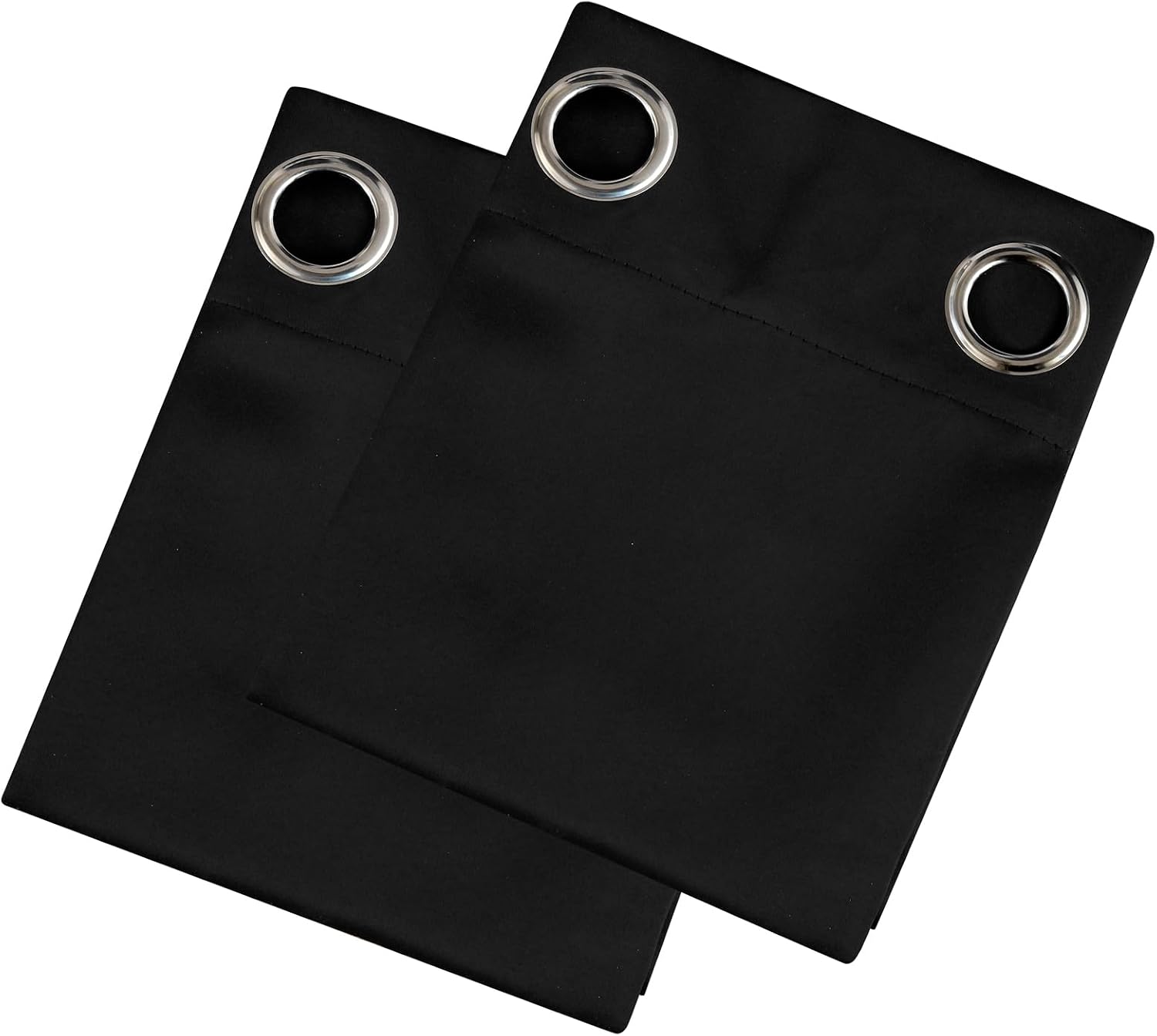 Lemomo Blackout Curtains 52 x 90 Inch Long Black Curtains Set of 2 Panels Room Darkening Curtains for Bedroom and Living Room 90 Inch Black