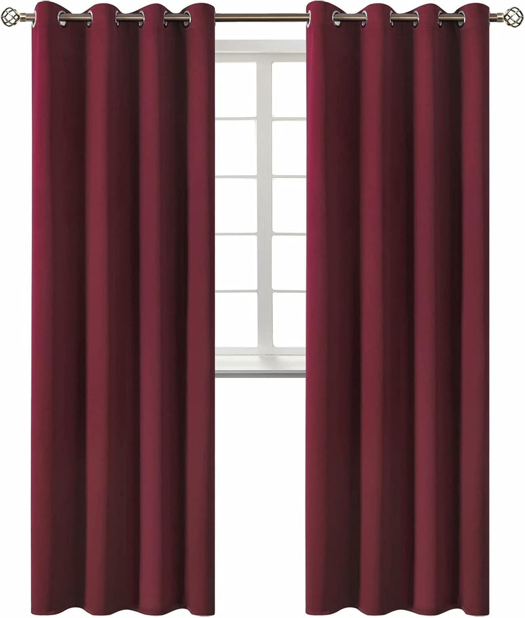 BGment Blackout Curtains for Living Room - Grommet Thermal Insulated Room Darkening Curtains for Bedroom, 2 Panels of 52 x 95 Inch, Burgund…