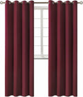 BGment Blackout Curtains for Living Room - Grommet Thermal Insulated Room Darkening Curtains for Bedroom, 2 Panels of 52 x 95 Inch, Burgund…