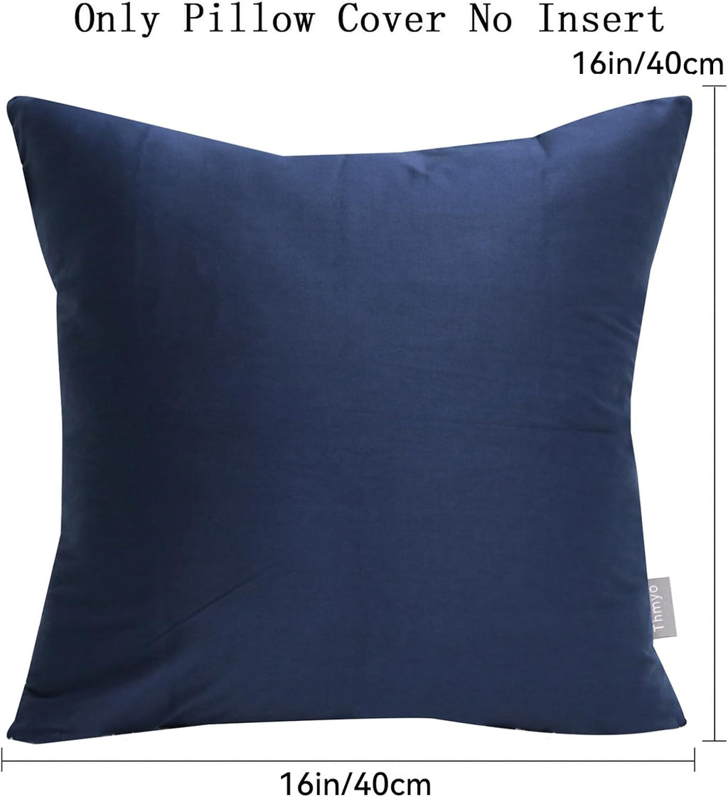 Thmyo 4-Pack 100% Cotton Comfortable Solid Decorative Throw Pillow Case Square Cushion Cover Pillowcase Sublimation Blank Pillow Covers Chr…