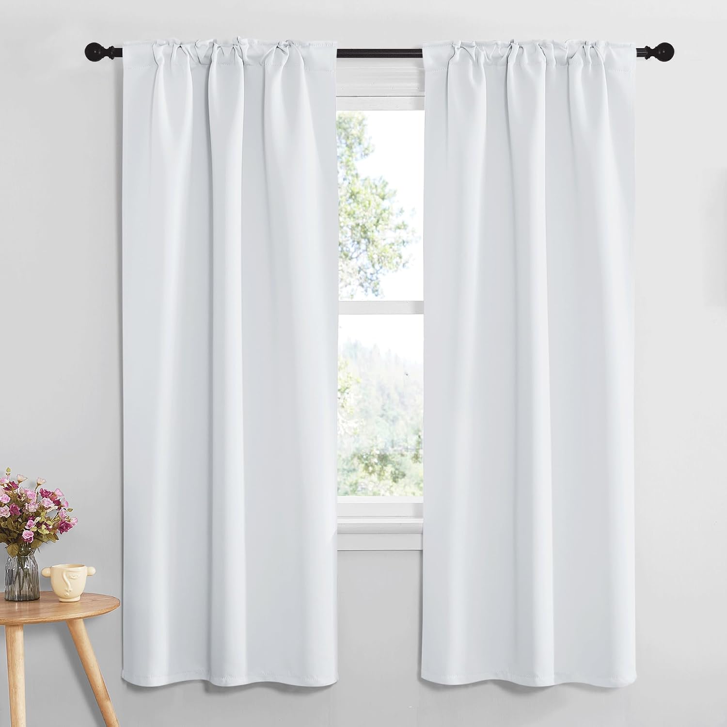 Nicetown Living Room Darkening Curtains - (Cloud Grey Color) W34 x L72, Set of 2, Home Decor Room Darkening Thermal Insulated Drapery Panel…