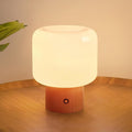MAGCHARM Halo Mushroom Lamp, 5W Cute Cordless Rechargeable Table Lamp with Glass Shade, 3-Color Dimmable Small Retro Touch Bedside Lamp…