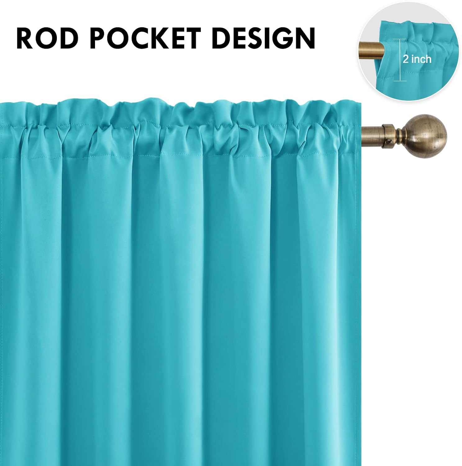 DWCN Thermal Short Blackout Curtains for Bedroom/Kitchen, Energy Saving Room Darkening Curtains for Nursery/Bedroom/Kitchen(W42 x L36…
