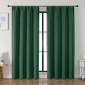 Simplebrand Ava Ever Green Blackout Curtains for Bedroom 84 Inch Length 2 Panels Set, Solid Thermal Insulated Privacy Living Room Window Tr…