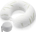 BrightRow Bamboo Memory Foam Travel Pillow Set for Airplanes Head Support Neck Pillow for Sleeping Travel Headrest for Cars Planes M…