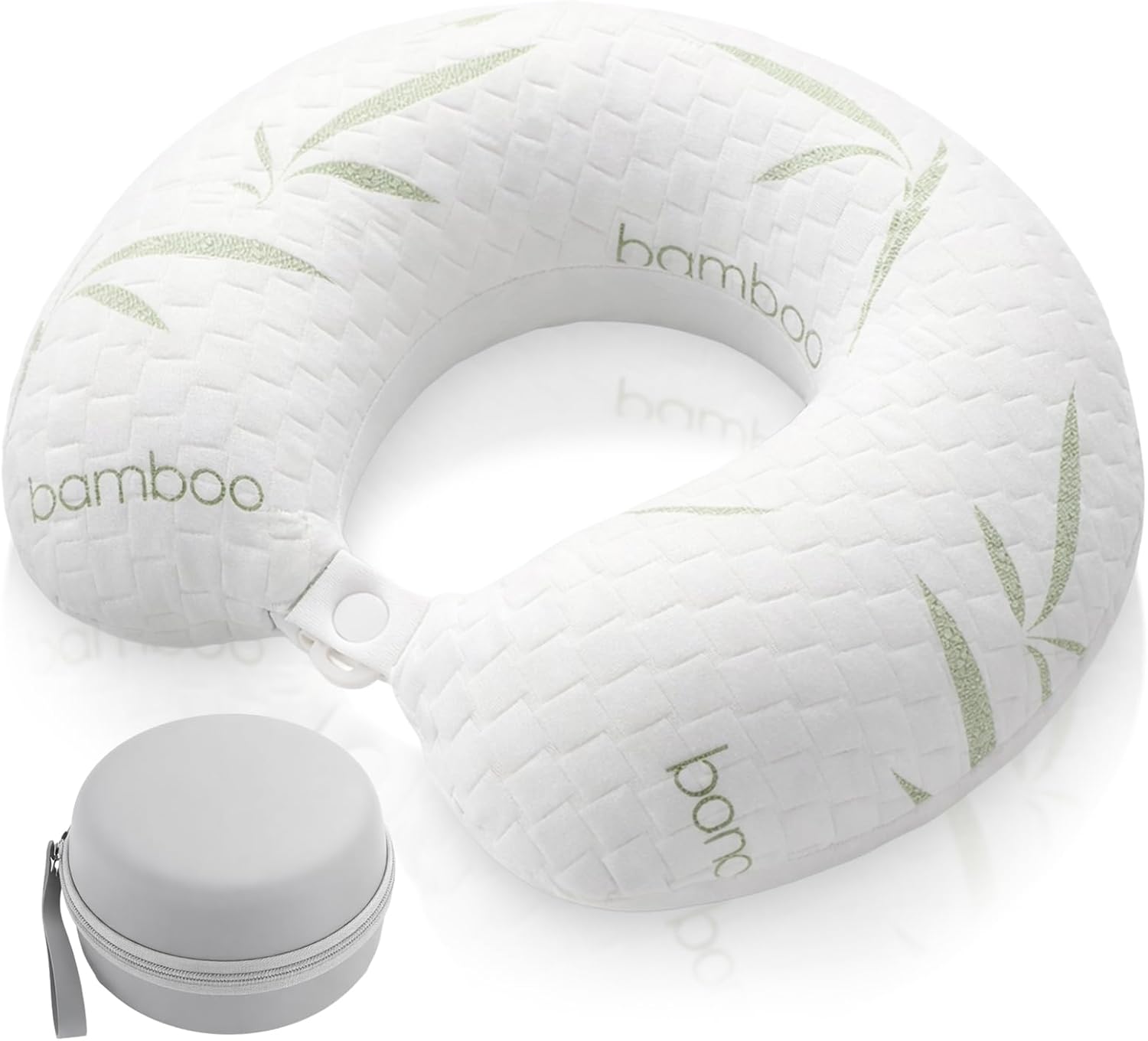 BrightRow Bamboo Memory Foam Travel Pillow Set for Airplanes Head Support Neck Pillow for Sleeping Travel Headrest for Cars Planes M…