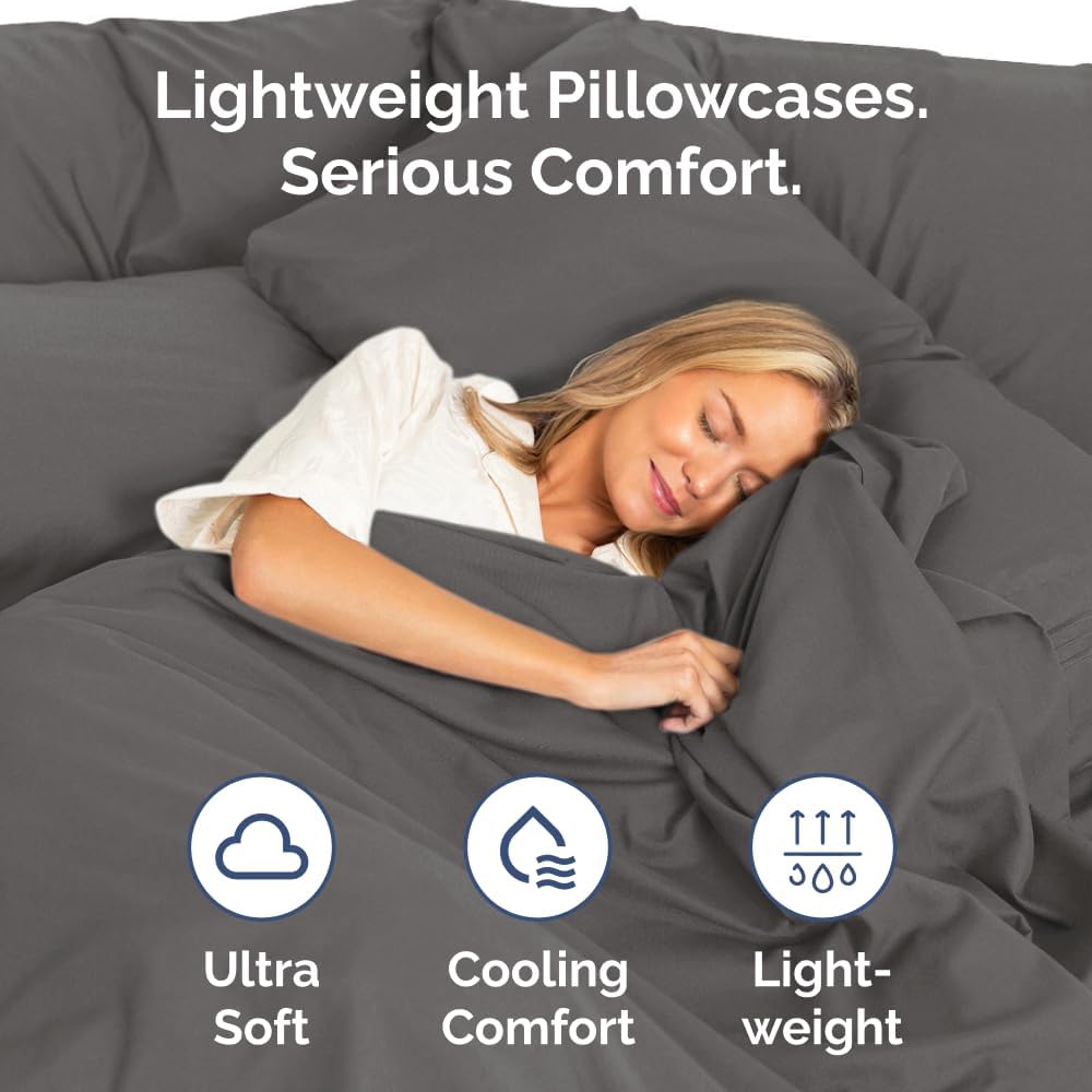 Body Pillowcases Set of 4-20x54 Long Body Pillow Case - Soft Body Pillow Cover for Sleeping & Side Sleepers - Comfy, Breathable & Fade…