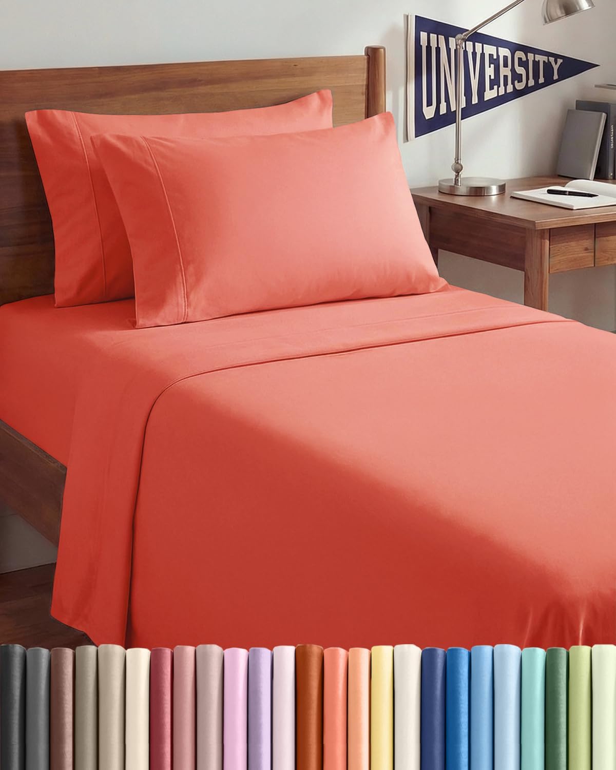 Twin XL 4 Piece Sheet Set - Comfy, Breathable & Cooling - Hotel Luxury Bedding for Women, Men, Kids, Teens and Children - 1 Flat & 1…