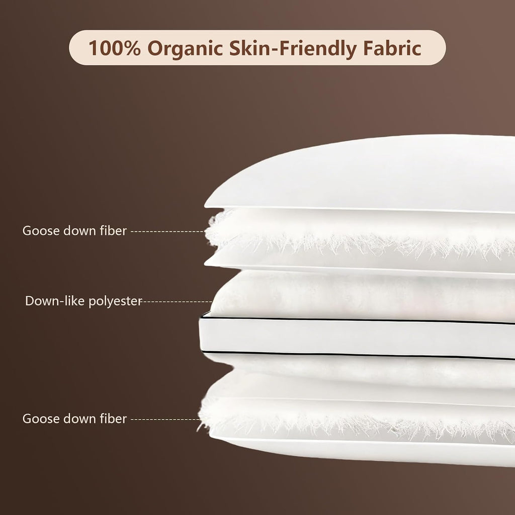 Sanivosily Feather Down Pillows King Size Set of 2 Pack, Luxury Hotel Collection Bed Pillows for Sleeping, Fluffy Soft Medium Firm Do…