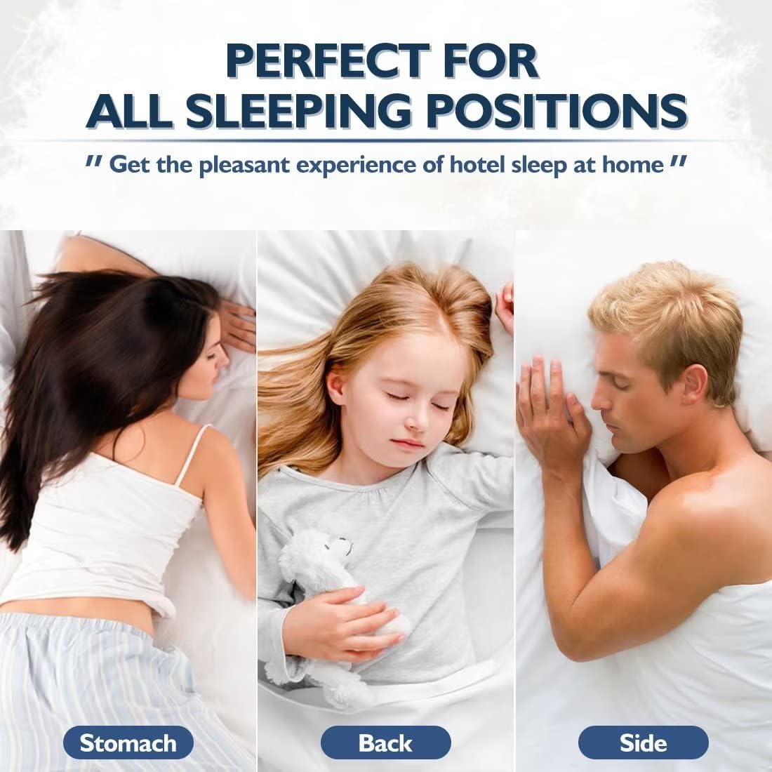 Jicuse Bed Pillows Queen Size Set of 2, Hotel Quality Queen Pillows 2 Pack for Sleeping with Soft Down Alternative Filling, Gusseted Beddin…