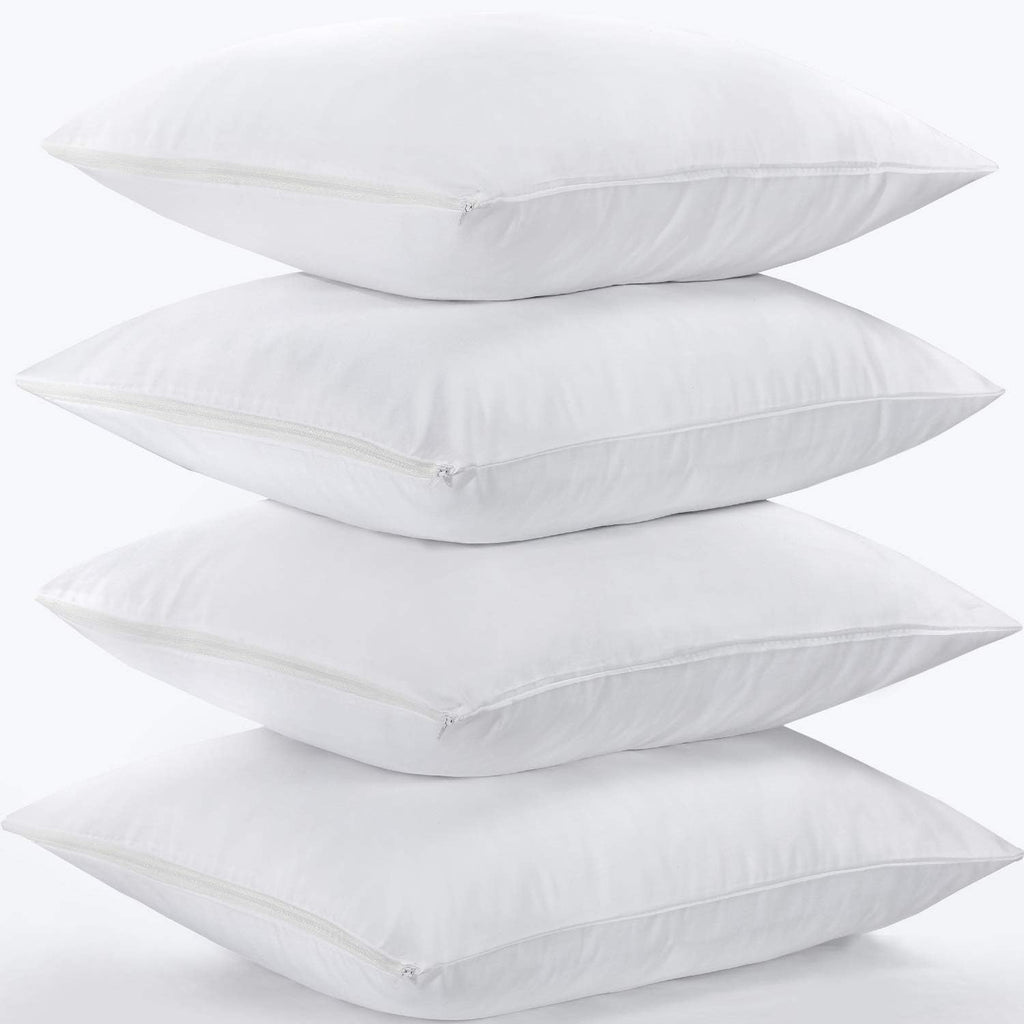 NiagaraSleepSolution Niagara 4 Pack Pillow Protectors Standard 20x26 Inches Ultra Fresh Treated 100% Cotton Non Crinkle Quiet…