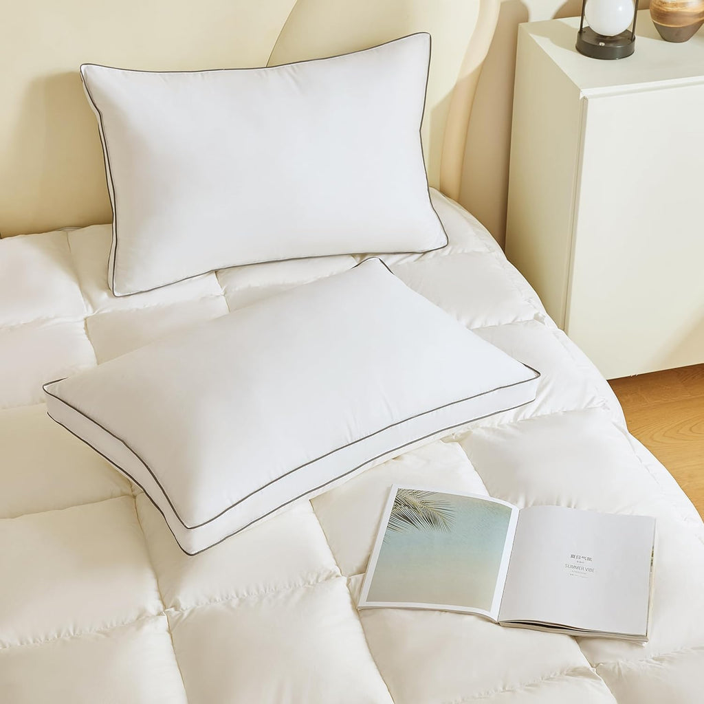 InspireCrafter Goose Down Pillows for Neck Pain - Perfect Balance of Softness and Support, Relief for Side and Back Sleepers, Hotel Down Pil…