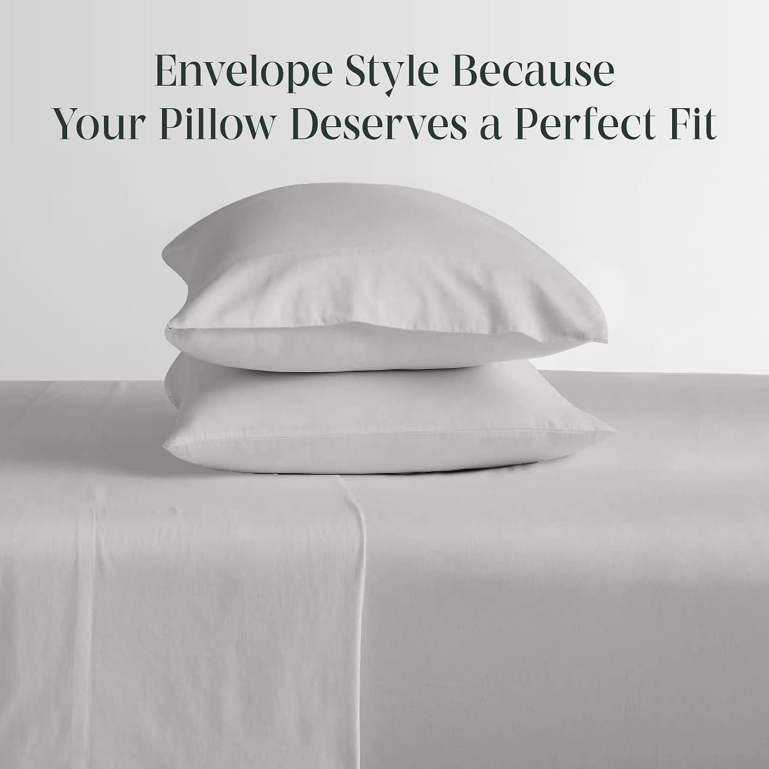 FEATHER & STITCH NEW YORK 100% Cotton 2 Piece King Pillow Cases, 300TC Ultra-Soft Pillowcases with Envelope Closure, Wrinkle- Fade- Stain…