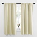 NICETOWN Bedroom Curtains for Kids Room, Window Treatment Thermal Insulated Solid Room Darkening Drape Panels for Girls Room (Beige, Set…