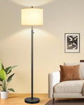 Nintiue 【Upgraded】 Dimmable Floor Lamp for Living Room, 11W LED Bulb Included, Modern Standing Lamp, Tall Pole Light with Linen Shade for…