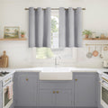 YoungsTex Light Grey Blackout Curtains 36 Inch Length for Kitchen Window - Short Thermal Insulated Drapes with Grommet Room Darkening for B…