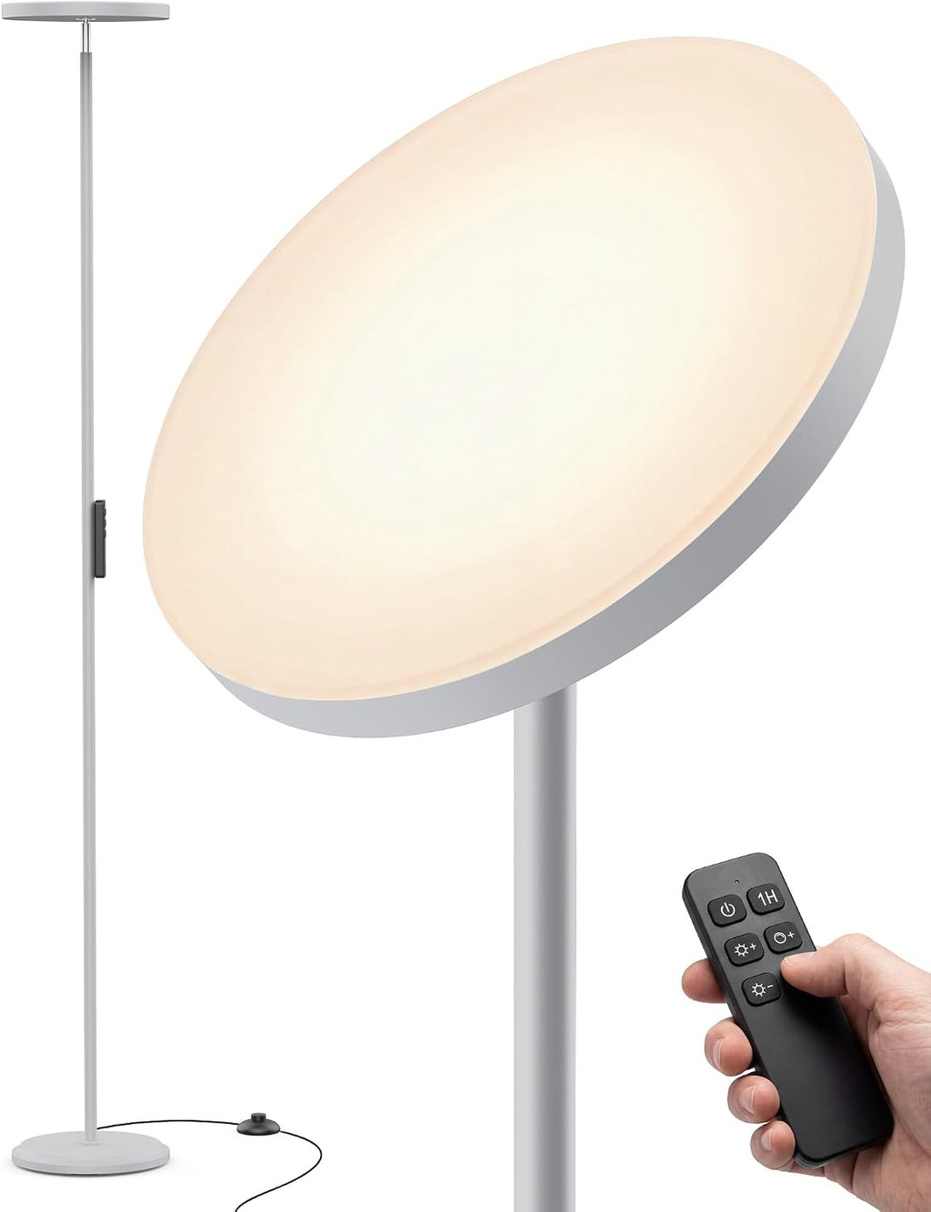 Floor Lamp for Bedroom,69" Tall Standing Lamp Remote & Foot Switch with 1H Timer, 2700-6500K Stepless Dimmable Modern Pole Light for…