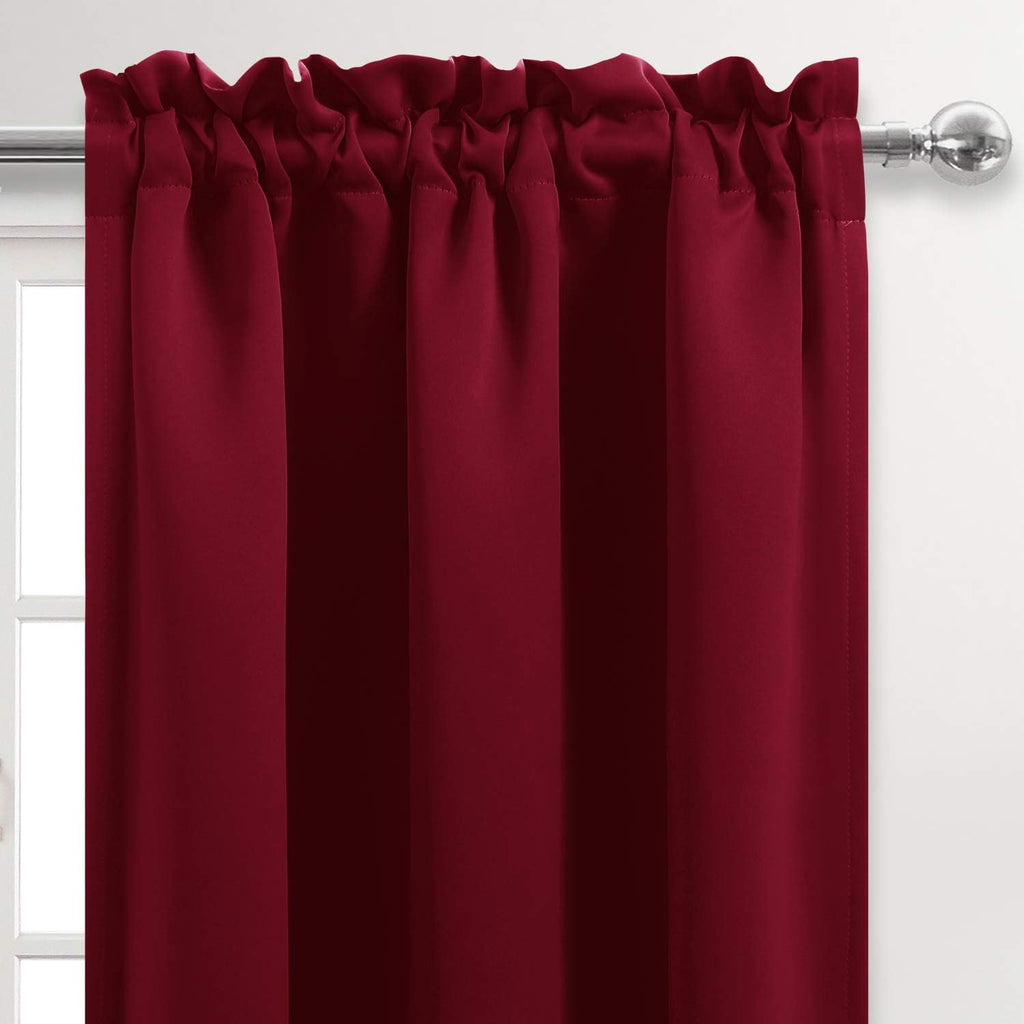 Dwcn Burgundy Room Darkening Blackout Curtains - Thermal Insulated Privacy Energy Saving Window Curtain Drapes 42 x 72 inch Length, Set of…