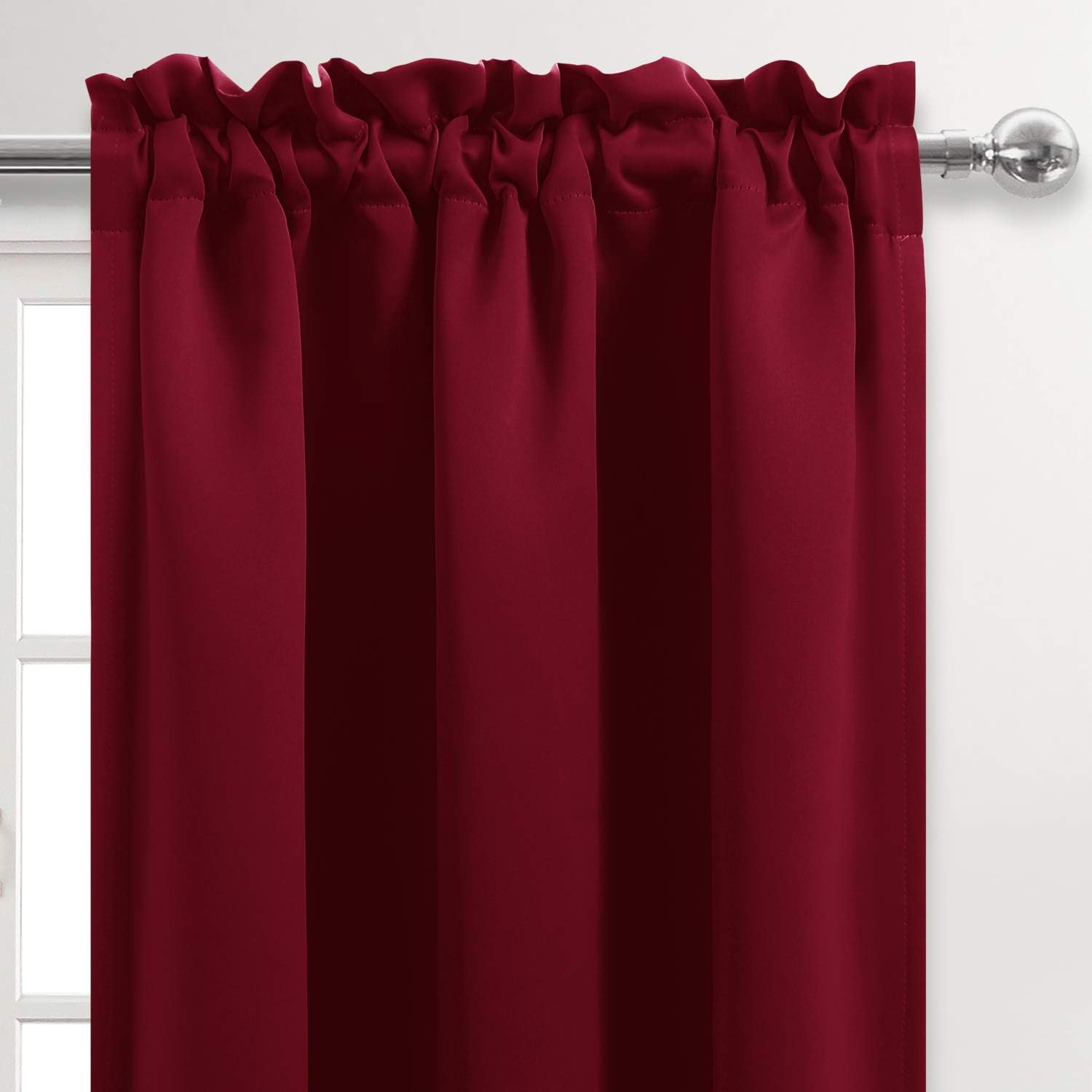 Dwcn Burgundy Room Darkening Blackout Curtains - Thermal Insulated Privacy Energy Saving Window Curtain Drapes 42 x 72 inch Length, Set of…