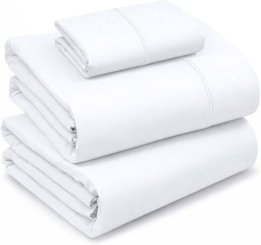 Ruvanti 100% Cotton Percale Sheets Twin XL Size – Crisp Cooling Bed Sheets for Hot Sleepers, Deep Pocket 16”, Soft Breathable & Durable Hot…