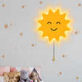 Aurelema Sun Night Light Wall Lamp Sleeping Nursery Lighting Cute Floating Battery Operated Hanging Lamp for Baby Boys Girls Bedroom Room…
