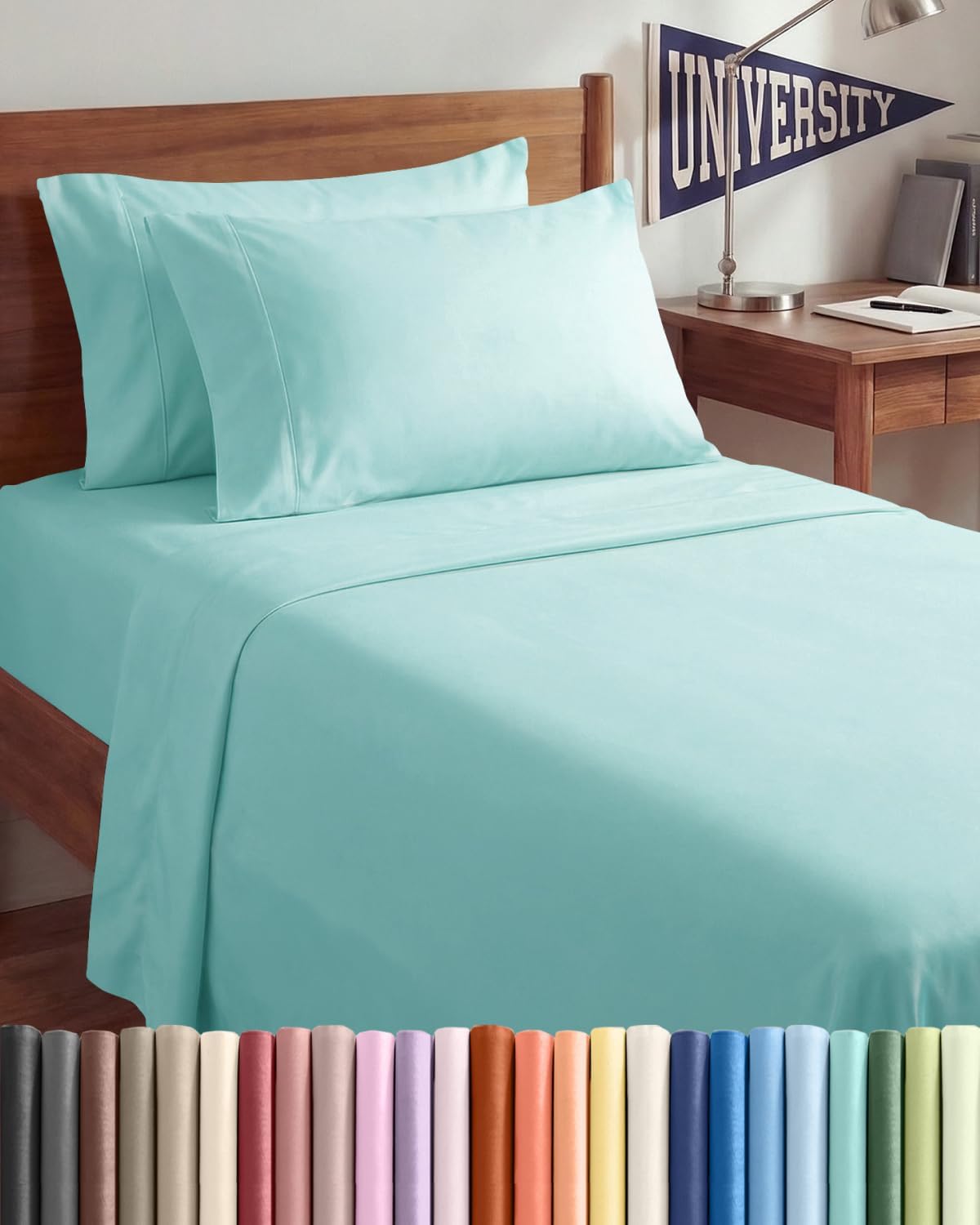 Twin XL 4 Piece Sheet Set - Comfy Breathable & Cooling - Hotel Luxury Bedding for Women, Men, Kids, Teens & Children - 1 Flat & 1 Fitted…