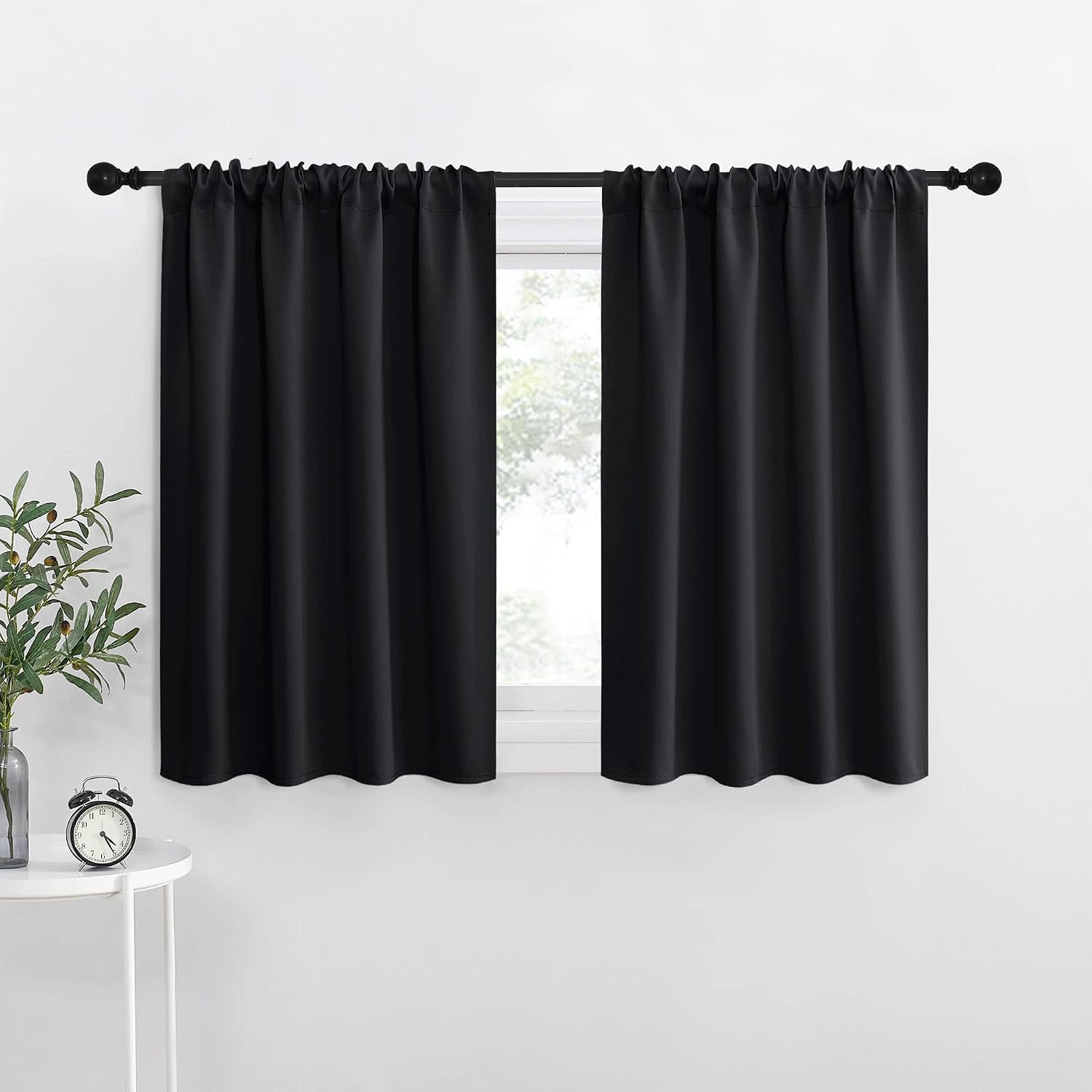 NICETOWN Short Curtains 36 inches Long, Black Out RV Bunk Panels, Kitchen Window Curtains Over Sink, Thermal Insulating Blackout…