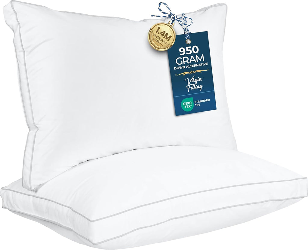 Utopiabedding Utopia Bedding Bed Pillows for Sleeping Standard Size (White), Set of 2, Soft & Fluffy Pillow with Down Alternative Filling,…