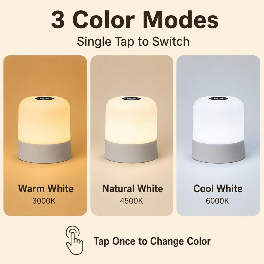 Portable Baby Night Light, 3 Color Egg Lights for Nursery, 2400mAh, Small Rechargeable LED Lamp, Dimmable Touch Nightlight for Newborn…