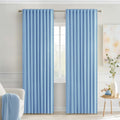 Miulee Sky Blue Back Tab Blackout Curtains 90 Inches Long 2 Panels Set for Living Room Bedroom Privacy, Rod Pocket/Pinch Pleat Thermal Insu…