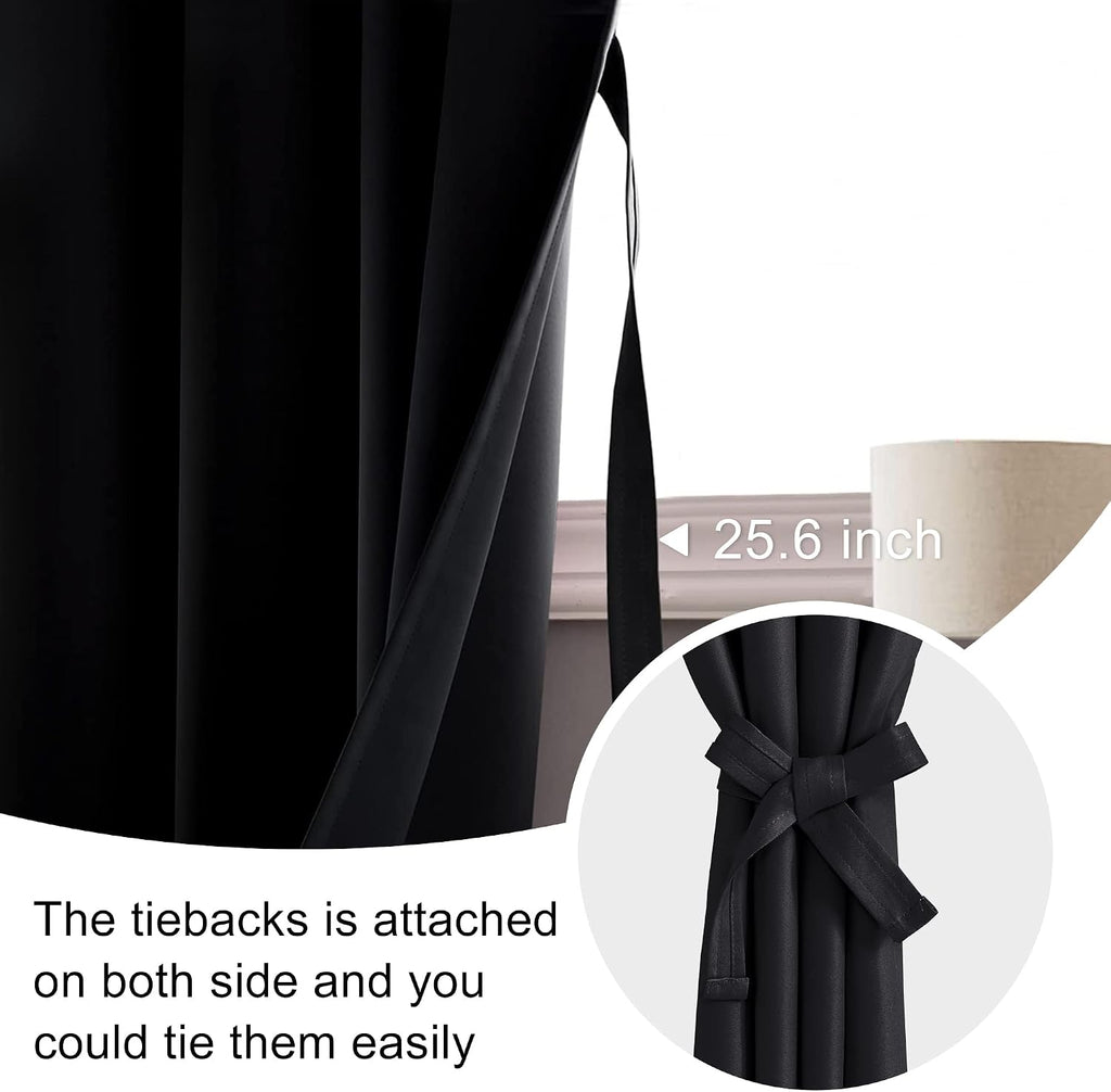 Jiuzhen Blackout Curtains for Bedroom - 70 x 84 Inch Extra Wide Privacy Assured Thermal Insulated Room Darkening Room Divider Curtain Cover…