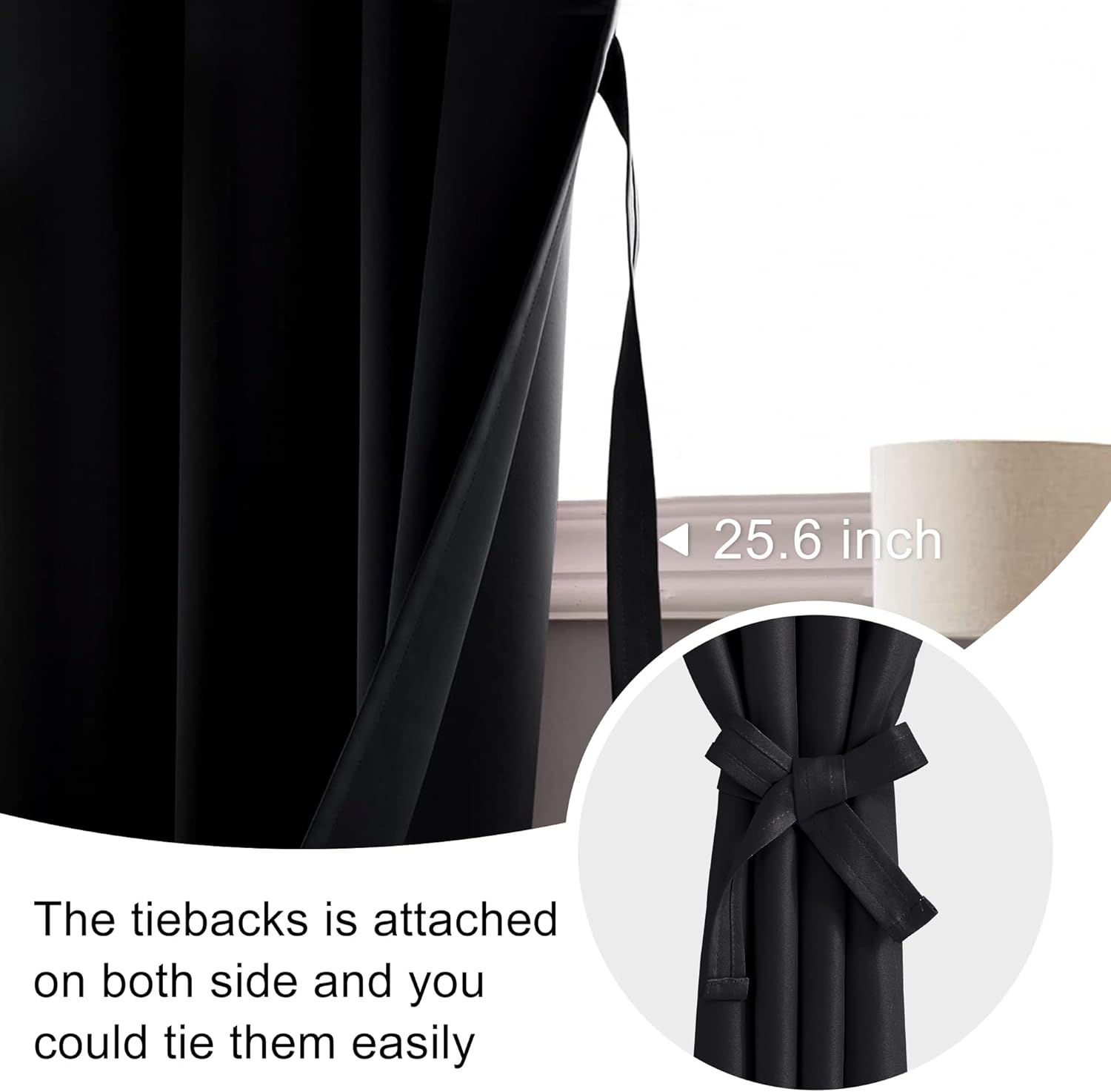Jiuzhen Blackout Curtains for Bedroom– Thermal Insulated, Noise Reducing Room Darkening Rod Pocket Curtains for Living Room, Set of 2 Panels…