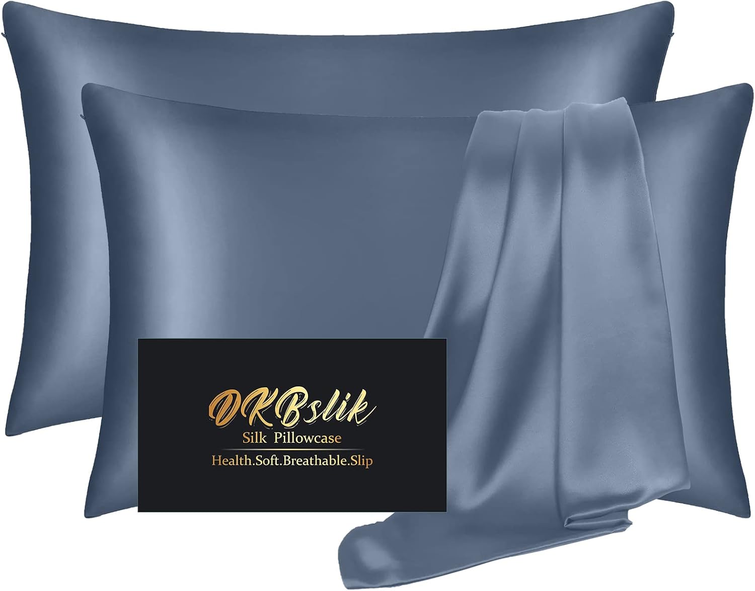 Home Silk Pillowcase 2 Pack, Natural Mulberry Silk Pillow Case, Anti Acne Silk Pillowcase for Hair and Skin, King Size Silk Satin Pillowcas…