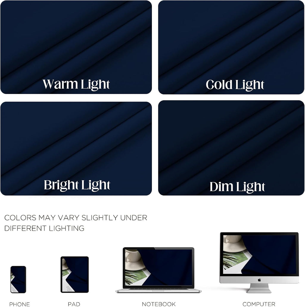 CUCRAF Custom Navy Blue Blackout Curtains 1 Panel Set, Thermal Insulated Grommet Room Darkening Curtain for Living Room Bedroom, Light…