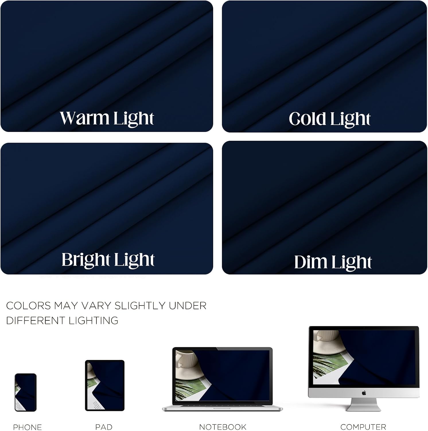 CUCRAF Custom Navy Blue Blackout Curtains 1 Panel Set, Thermal Insulated Grommet Room Darkening Curtain for Living Room Bedroom, Light…