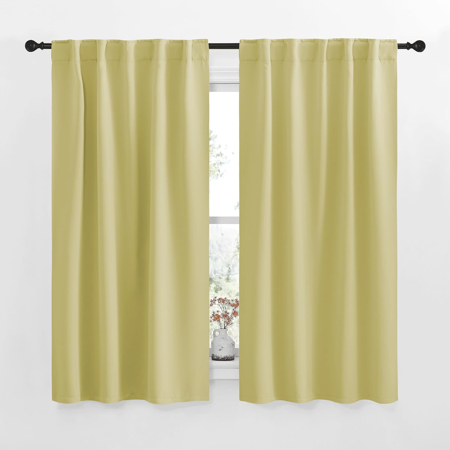 NICETOWN RV Curtains for Camper Windows - (Paler Yellow Color) 42x50 Inch, 2 Panels Set, Thermal Insulated Room Darkening Blackout…