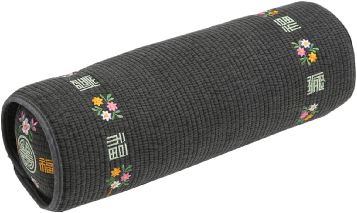 Kepitome 12-inch Korean Buckwheat Cervical Neck Roll — Compact Cypress-Filled Bolster Pillow for Targeted Neck Support (BTS Jungkook…