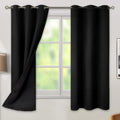 BGment Thermal Insulated 100% Blackout Curtains for Bedroom with Black Liner, Double Layer Full Room Darkening Noise Reducing Grommet Curta…