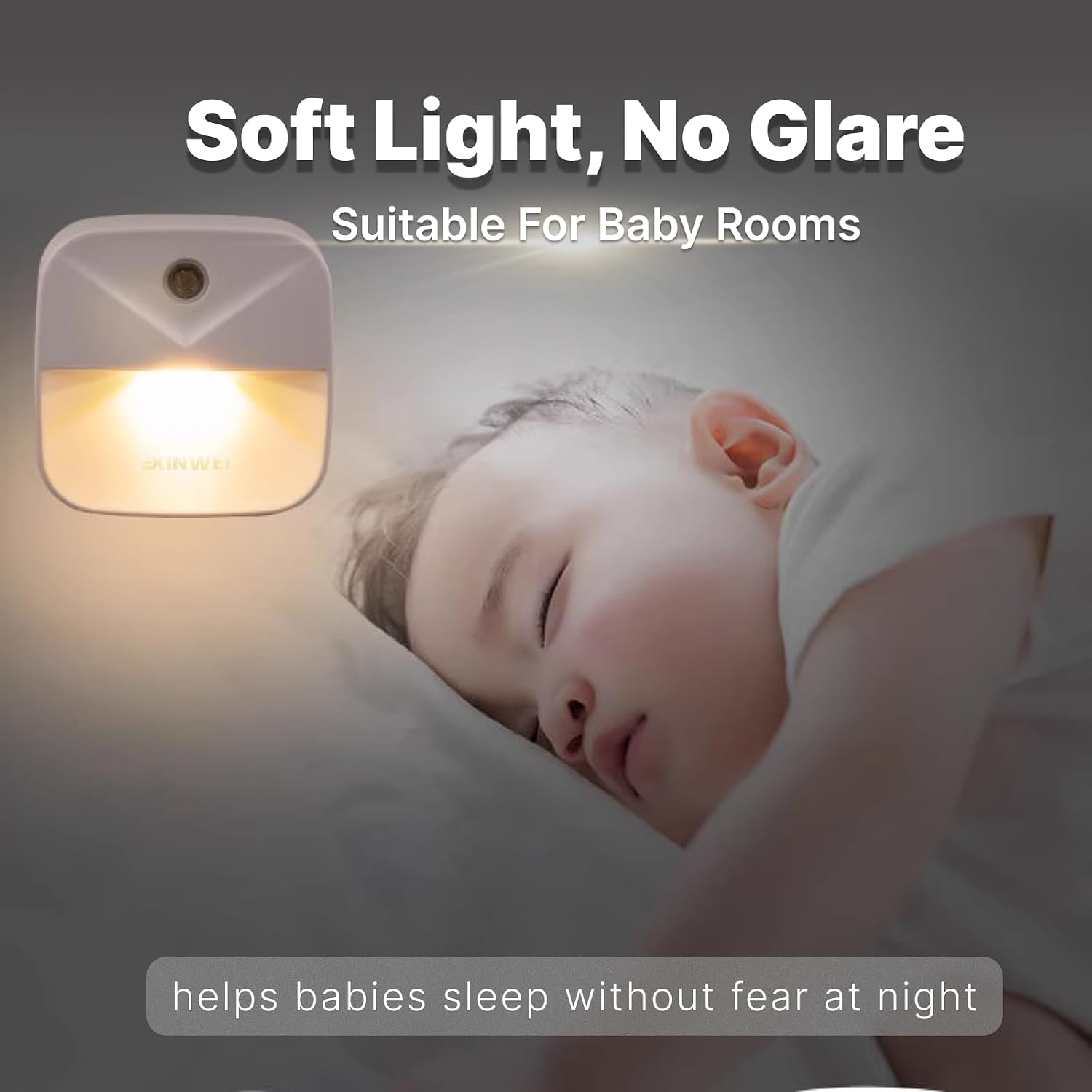 Night Lights Plug into Wall, Automatic LED Night Light with Dusk to Dawn Sensor, Modern V-Groove Design Square Night Lite for Hallway…
